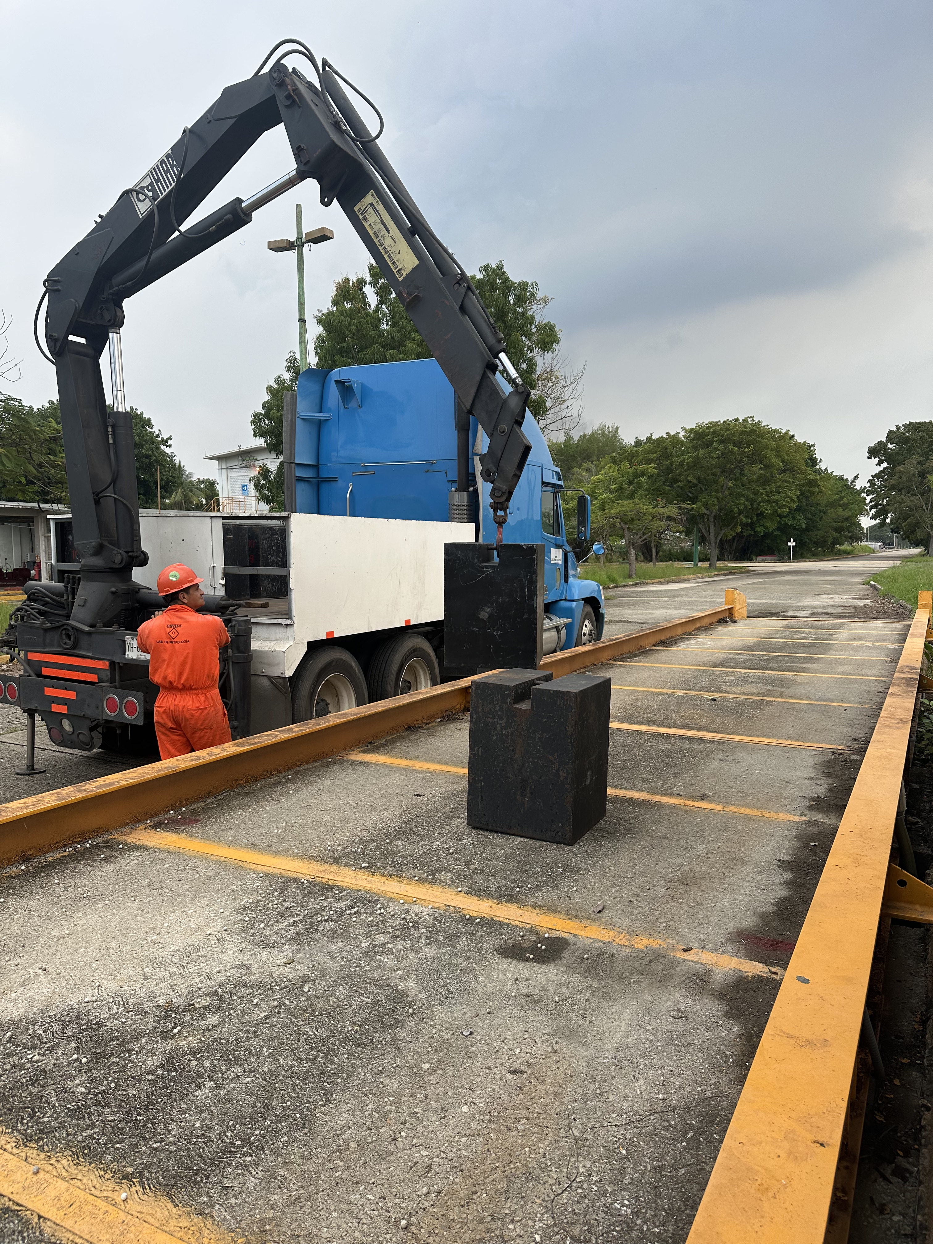 Inspección de báscula camionera de alto alcance